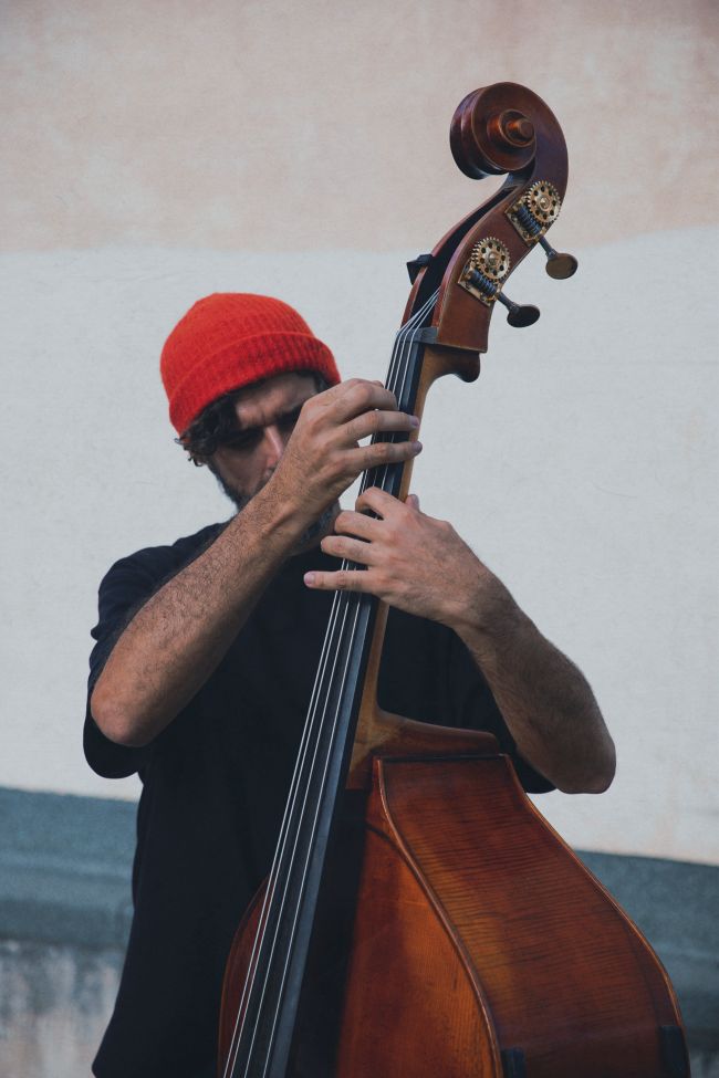 Petros Klampanis trio artwork from Upstairs Jazz Bar & Grill